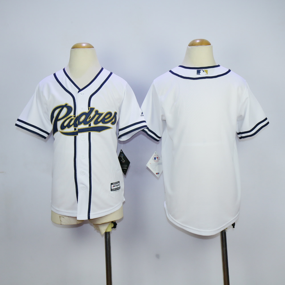Youth San Diego Padres Blank White MLB Jerseys->san diego padres->MLB Jersey